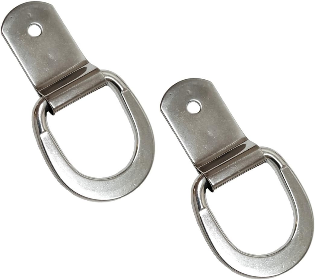 Stainless Steel Heavy Duty Saddle Dee Clip 13/4" DRing 2 Pack
