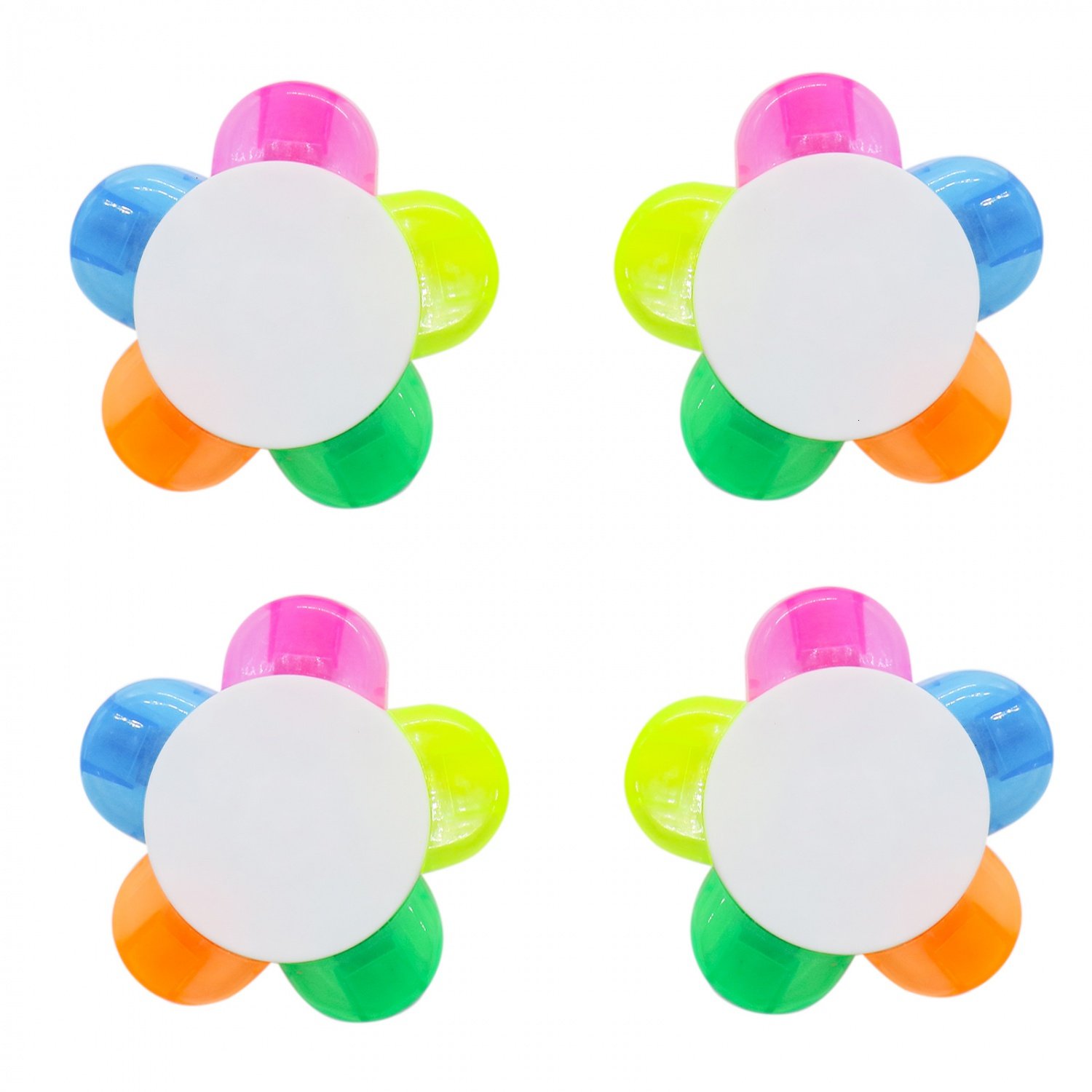 RTNOW Flower Shape Fluorescent Watercolor Pen Petals Highlighters, 4 Park