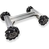Professional Smart 4WD Metal Robot Car Chassis Kit with 97mm Mecanum Wheels, DIY RC Robotic Moving Platform,for AGV, School Eduactional Science Kits, Remote Control Robotic STEAM Model Experiment