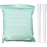 Dizzily 30 Pack Disposable Vaginal Suppository Applicators for Women, Individually Wrapped, Hygienic - Fits Most Boric Acid Suppositories, Pills, Tablet, Cap-sules and Feminine Care Applicator