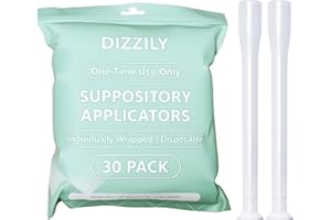 Dizzily 30 Pack Disposable Vaginal Suppository Applicators for Women, Individually Wrapped, Hygienic - Fits Most Boric Acid Suppositories, Pills, Tablet, Cap-sules and Feminine Care Applicator