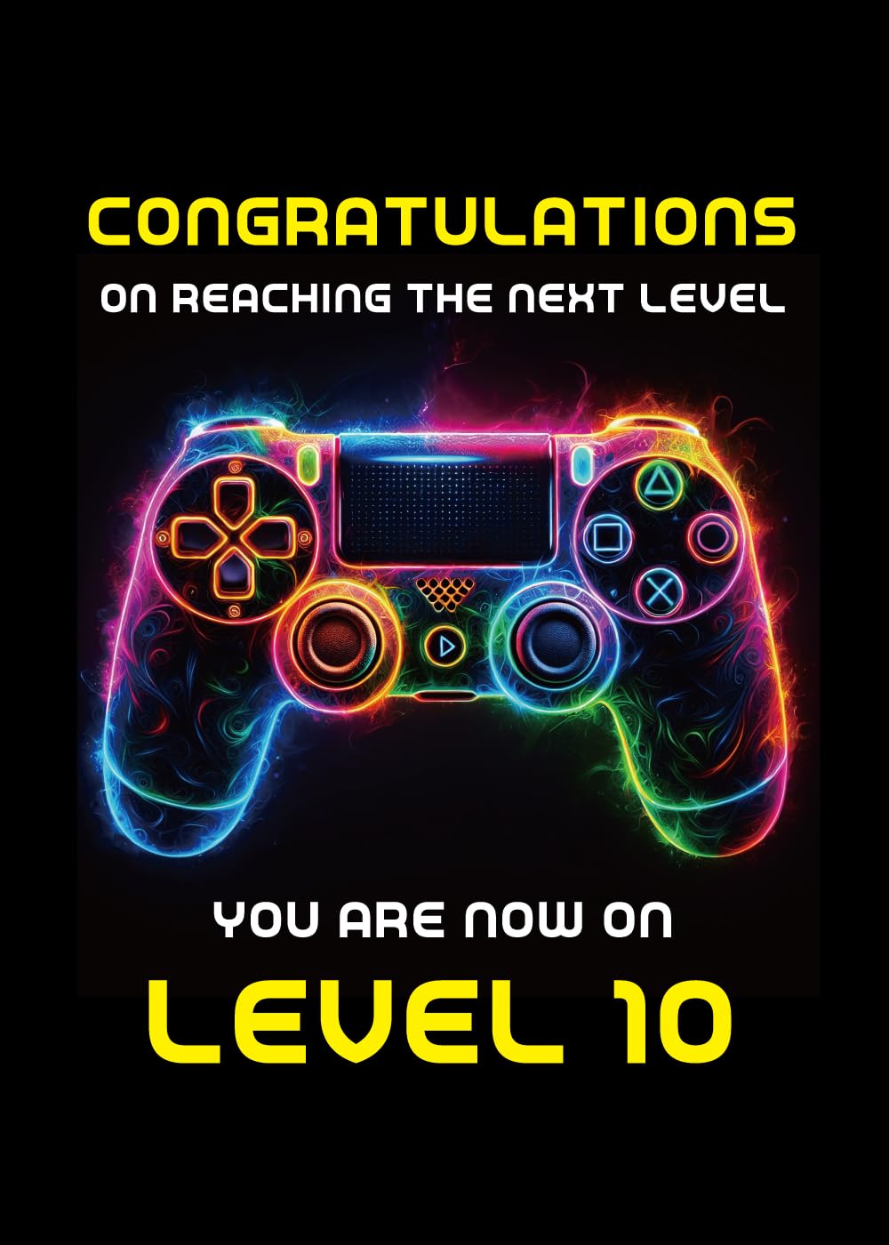 Photo 1 of Gooji 5x7 Gamer Birthday Card for Boys and Girls - Level-Up Design for Ages 8, 9, 10, 11, 12, 13 - Perfect Gaming Party Greeting Card (10Y)