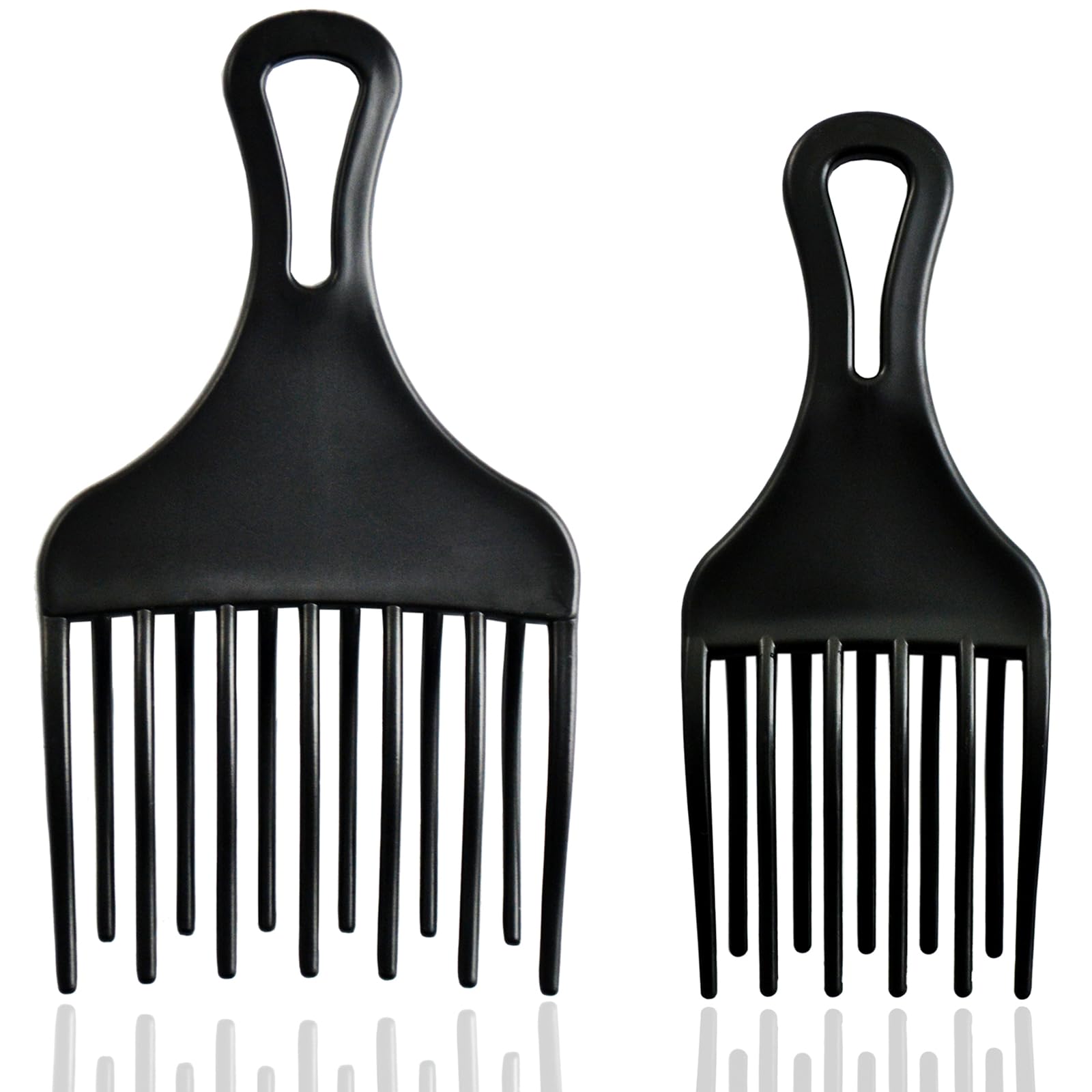 Photo 1 of 2 Pieces Afro Comb Set - Large and Small Double Fist Detangler for Wigs, Braids and Hair Styling Tool for Men and Women