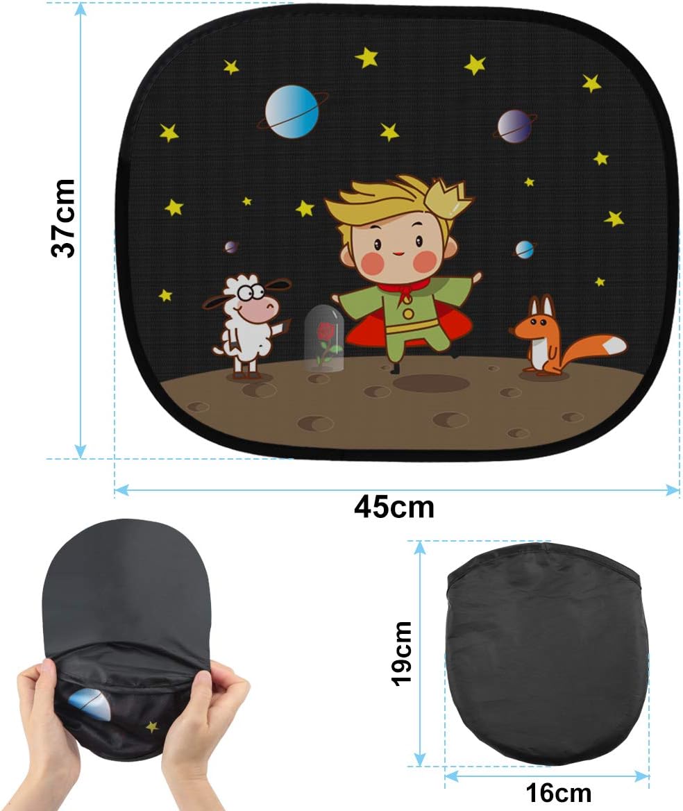Grand De 44 X 36cm Pose Rapide Facile Kungber Pare Soleil Voiture Bebe Enfant Protection Uv Chaleur Adhesion Sans Ventouse 2 Pieces Prince Pare Soleils Auto Et Moto Centroarco Com