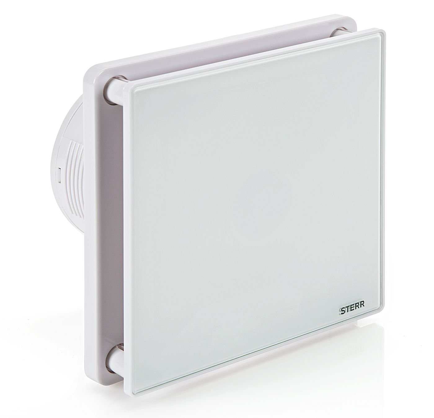 STERR White Bathroom Fan 100mm with Timer - Bathroom Fan - Glass Front - Modern Look - BFS100T - 10W