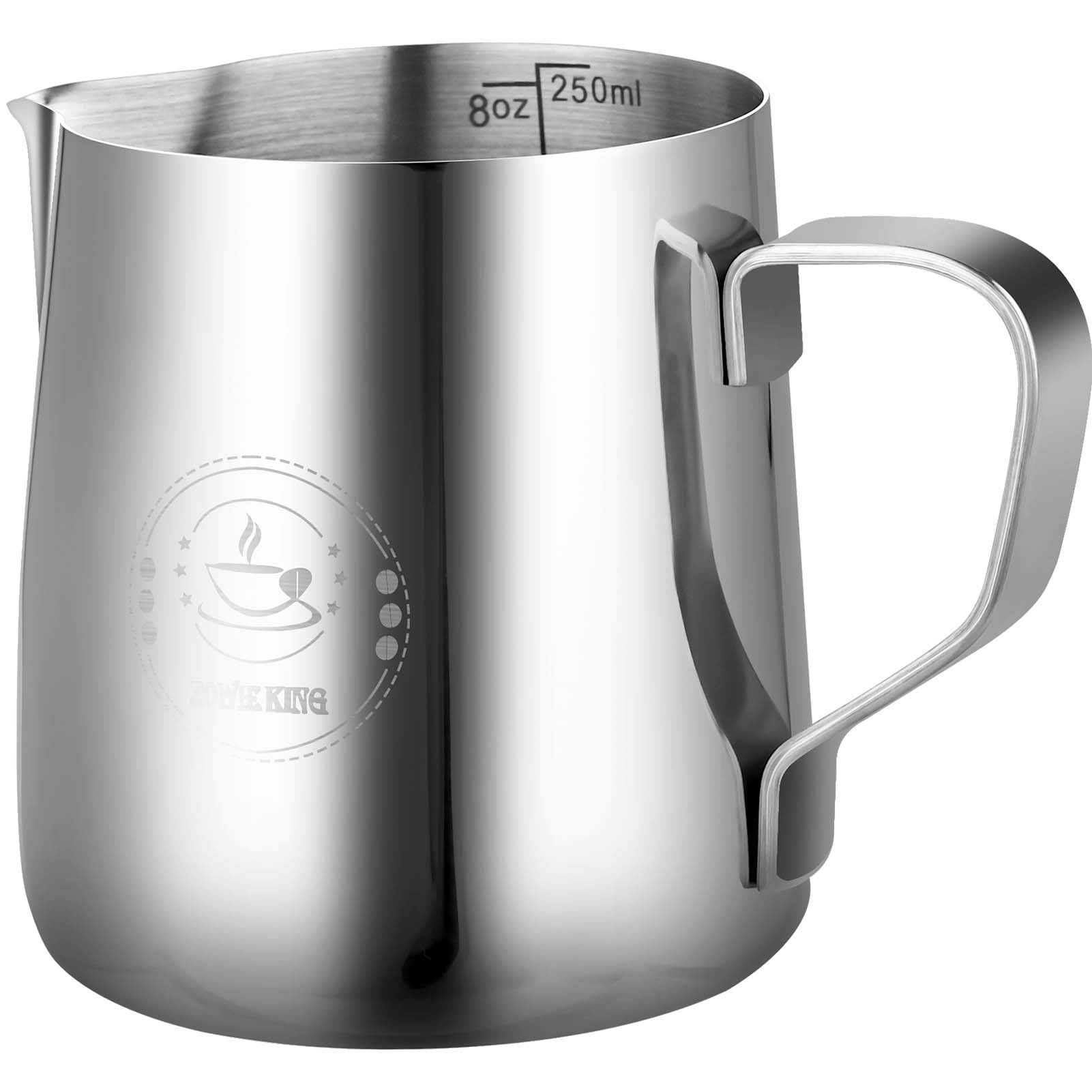 Photo 1 of 250ml Stainless Steel Milk Frothing Pitcher – Espresso Steaming Pitchers 8 Oz, Precision Pouring for Perfect Latte Art, Frother cup, Coffee Cappuccino Jug