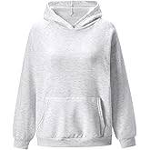 winkbay Women's Vintage Long Sleeve Loose Hoodie Drop Shoulder Thermal Casual Sweatshirt with Pocket