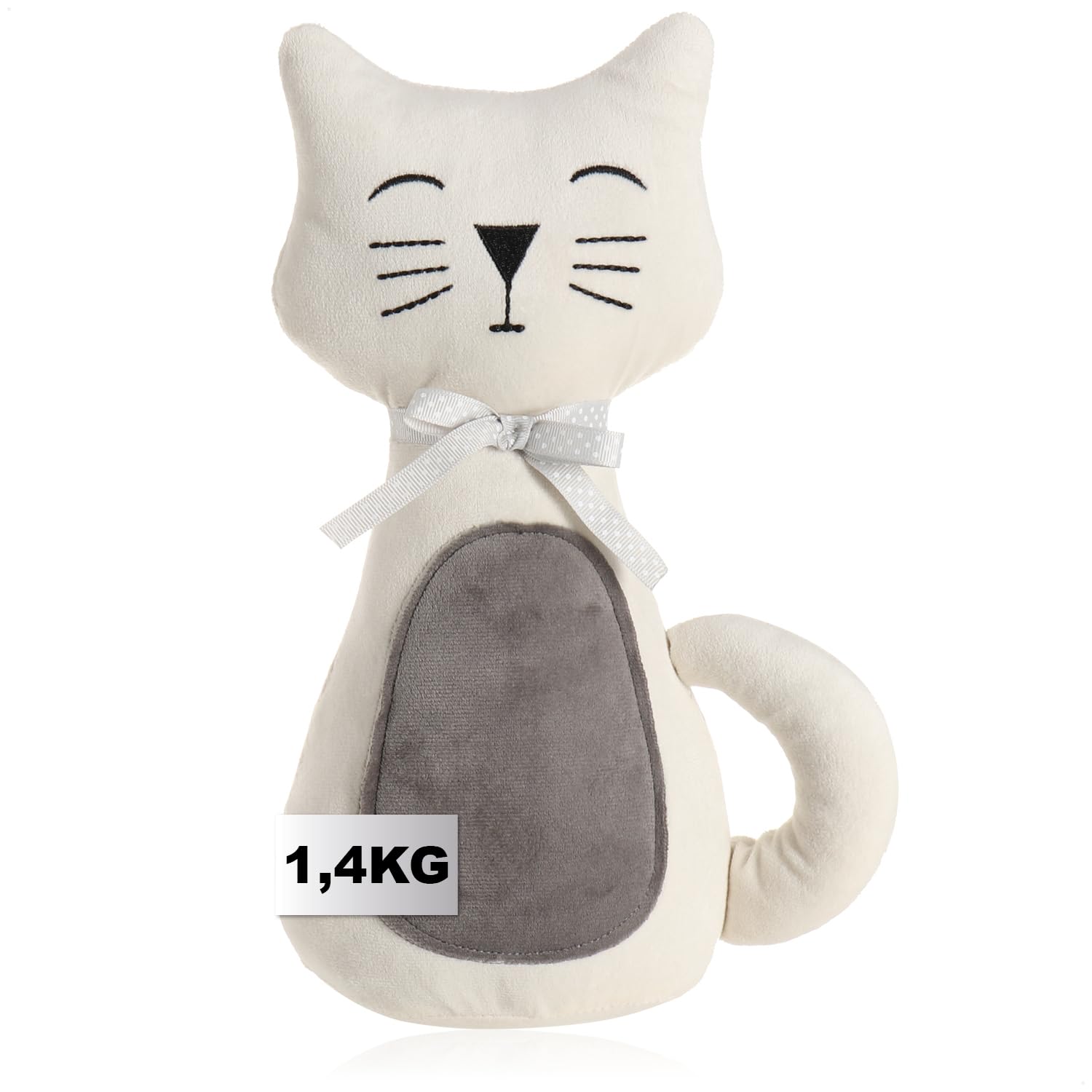 COM-FOUR® Door Stopper, Heavy Door Holder, Cute cat Design, Functional Living Accessory, Stopper for Windows and Doors, Ideal for a Draft (Cat Lucy)