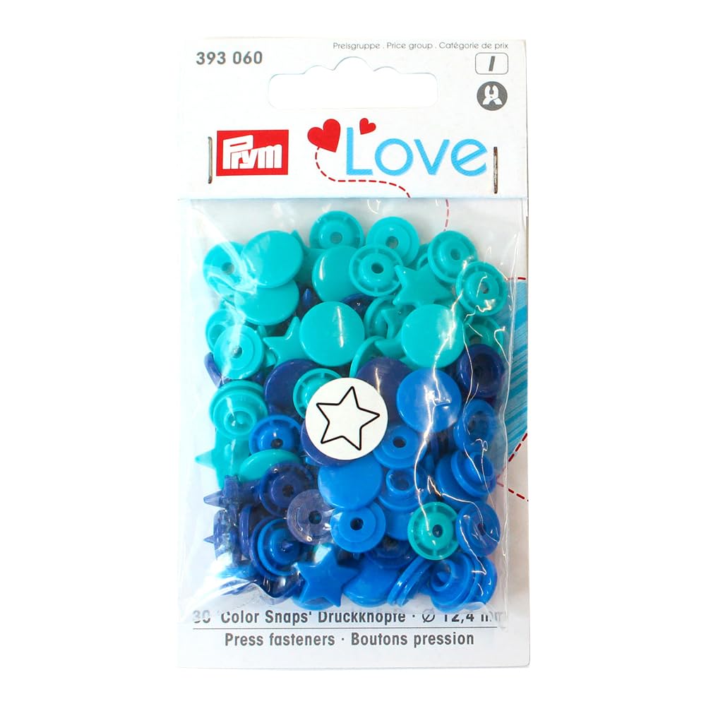 PrymLove Fasteners, Blue, 12 x 7 x 2 cm