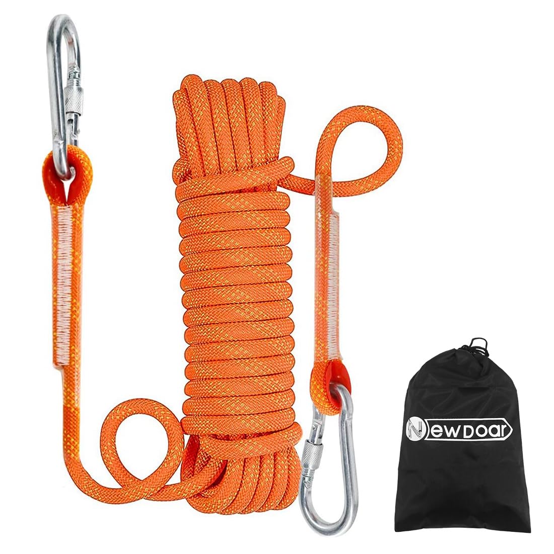 NewDoar 12KN Marine Floating Rope 10mm Dock Line 16FT(5M) 33FT(10M) 66FT(20M) 98FT(30M) Anchor Mooring Rope for Boating, Anchoring, Camping, Fishing, Tent Canopy with 2 Hooks-Orange/30M