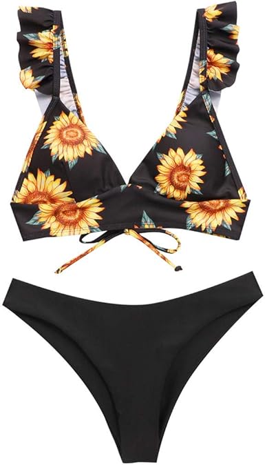 sunflower ruffle bikini