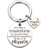 Lelekdo Funny Gifts for Coworkers Christmas Women Thank You Gifts Keychain Leaving Going Away Gift for Coworkers Women Small Christmas White Elephant Gift for Colleague Work Bestie