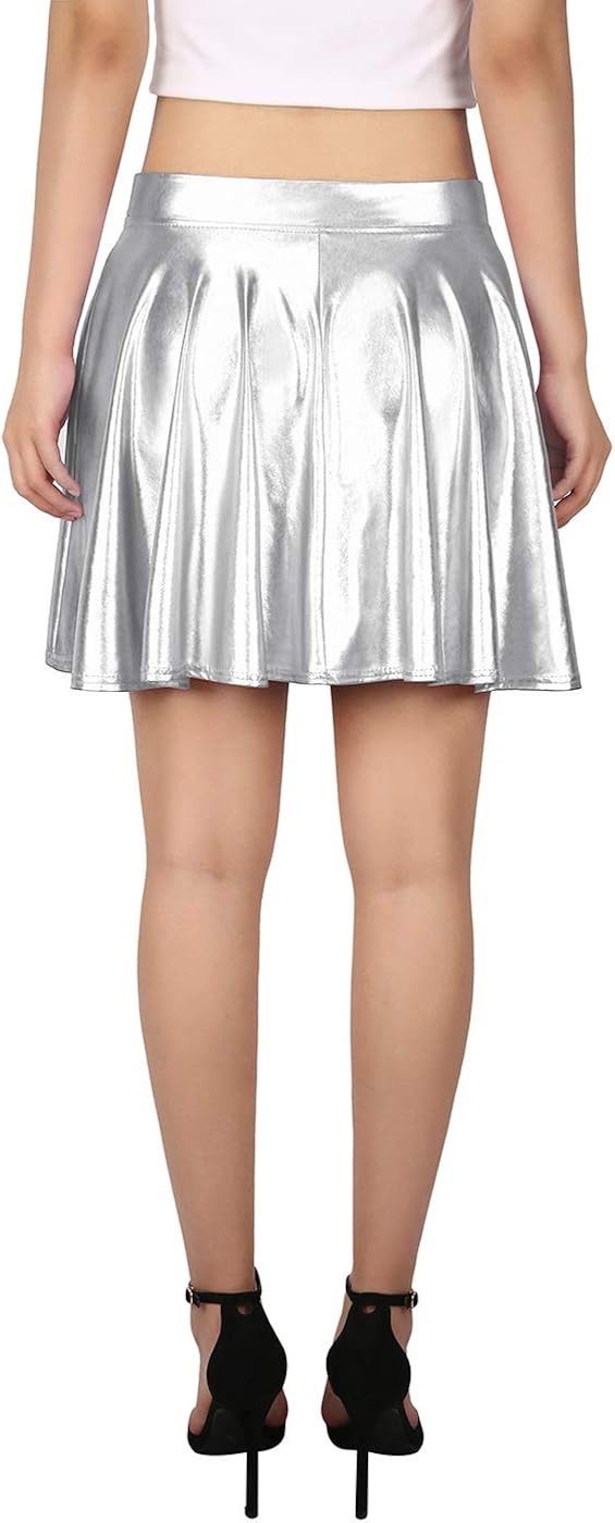 HDE Women's Casual Fashion Flared Pleated A-Line Circle Skater Skirt at  Women’s Clothing store