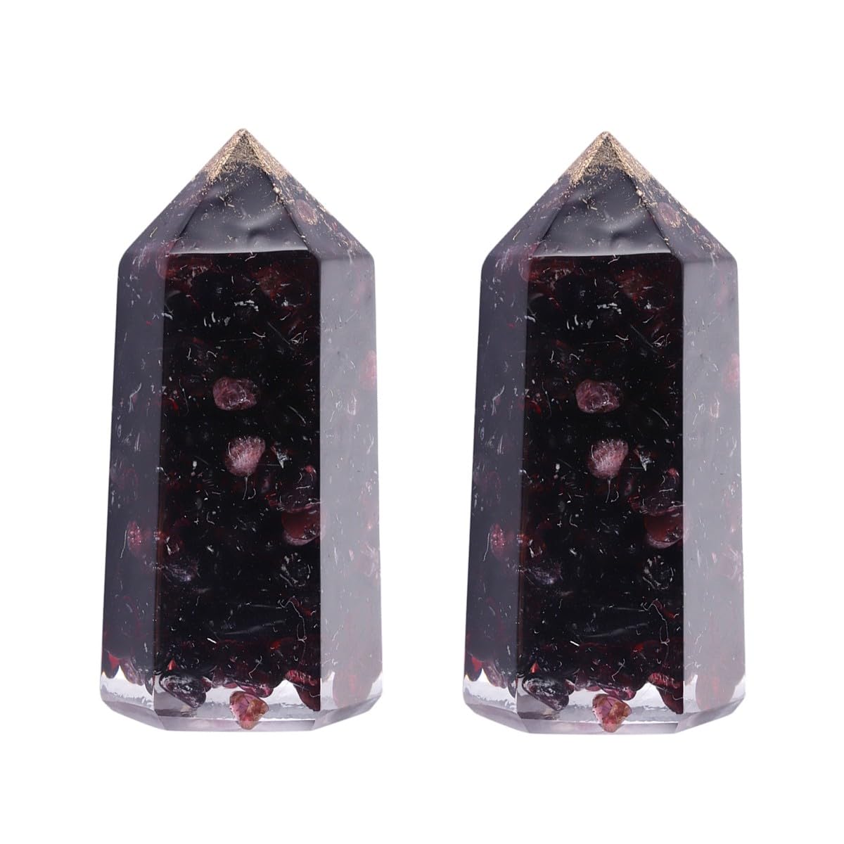 mookaitedecor Set of 2 Natural Garnet Healing Crystal Point Wands 2 Inch, Polished Tumbled Pocket Stone Hexagonal Wand Reiki Chakra Meditation Small Red Energy Crystals Witchcraft Decor Wiccan Gifts