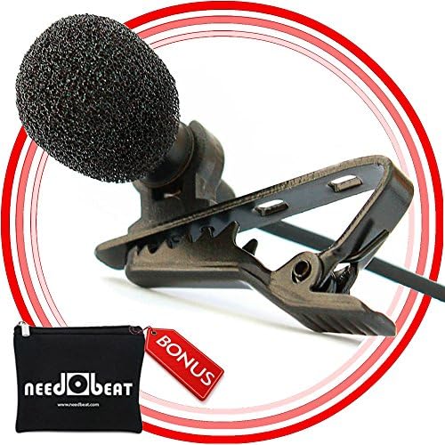 High Sensitivity Lavalier Lapel Microphone - Hands Free TRRS Mini lav mic and Travel Bag - For iPhone, YouTube, Interview Recording
