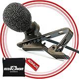 NeedbeaT TM - Lavalier Microphone - Professional omnidirectional Lapel Mic - Easy Clip On System and Travel Bag - Best buy for iPhone, Android & Win Smartphones - Perfect for Recording clear sound