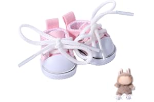 Mikovivi Canvas Shoes for Doll, Mini Cute Casual Shoes Plush Toy Dress Up Outfit Clothes Accessories for 5.9in & 6.7in Doll (
