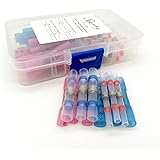 60Pcs Heat Shrink Wire Connectors & Solder Seal Wire Connectors, Sopoby Electrical Crimper Butt Connectors Waterproof Assorted Wire Terminals Kit, 22-14GA
