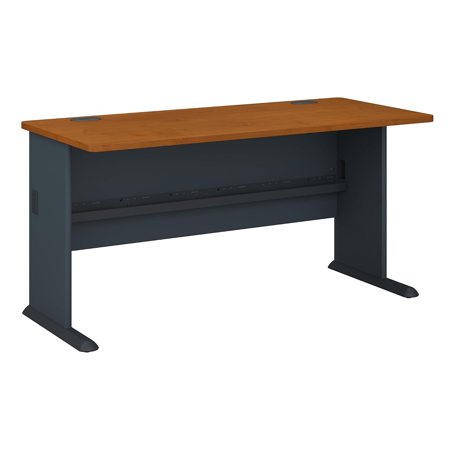 Bush Business Furniture Series A 60W Desk in Natural Cherry and Slate