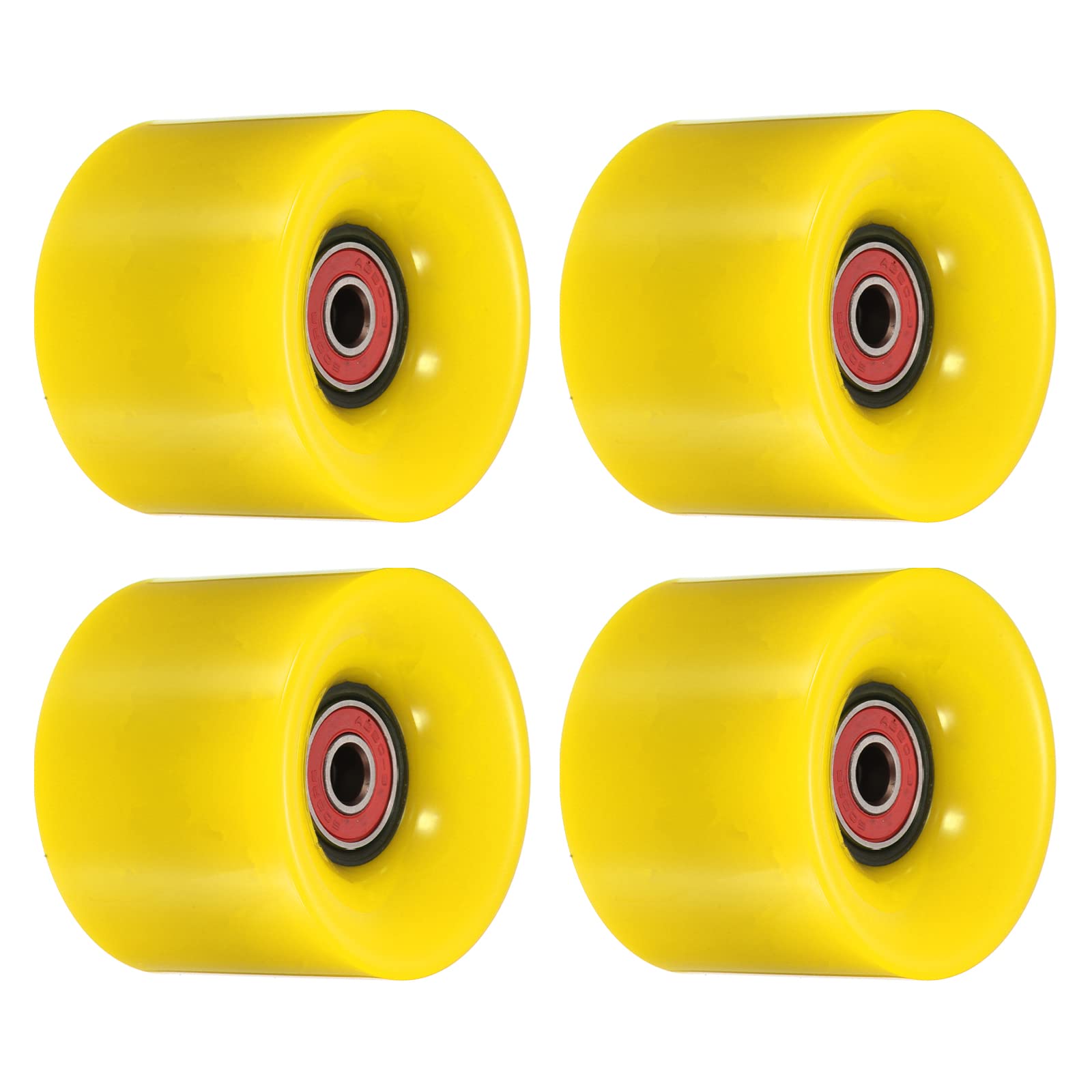 PATIKIL 60mm Longboard Wheels with Bearings ABEC-9, 4 Pack Street Wheels for Skateboards Cruiser Wheel Replacement 80A, Red Yellow