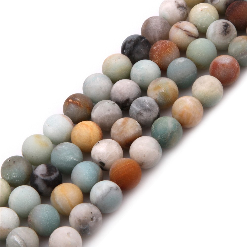 Natural Round Mixed Color Amazonite Gemstone Loose Beads for Jewelry Making Handmade DIY