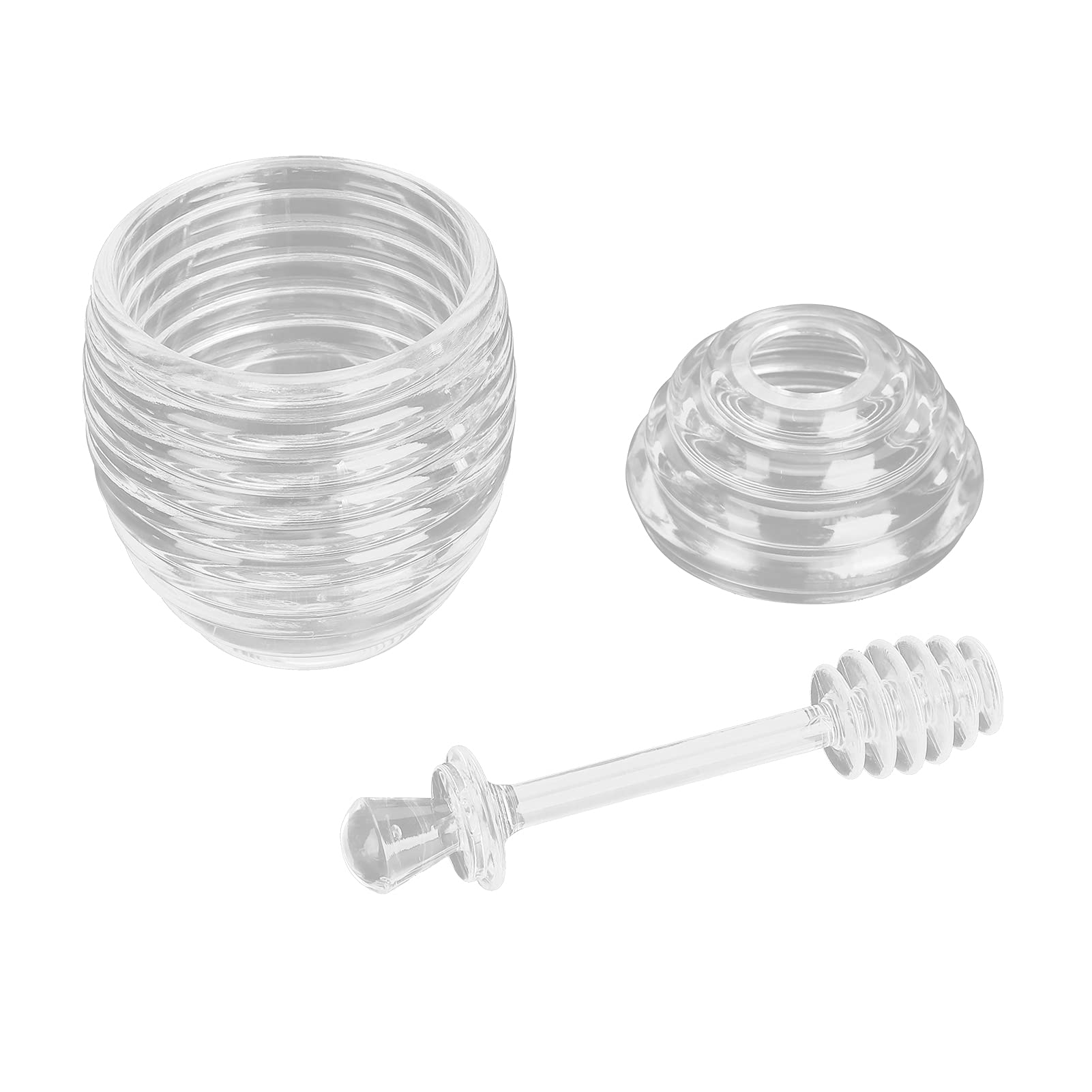 Honey Pot with Dipper,Honey Jar with Dipper and Lid,Honey Pot,Honey Bee Pot,Beehive Style Honey Pot,Large Capacity Honey Container for Home Kitchen Storing Honey