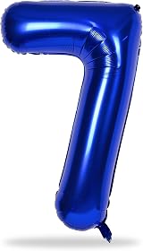 Lingqiang 40 in Navy Blue Number 7 Foil Balloon Self Inflating view 8