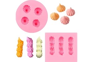 LCCAKEM 3D Cream Chocolate Silicone Molds, 2 Pcs Mini Cookie Fondant Molds, Cake Decoration kitchen Baking Molds for Birthday Tea Party Cupcake Topper Candy Sugar Craft Gum Paste Clay Resin
