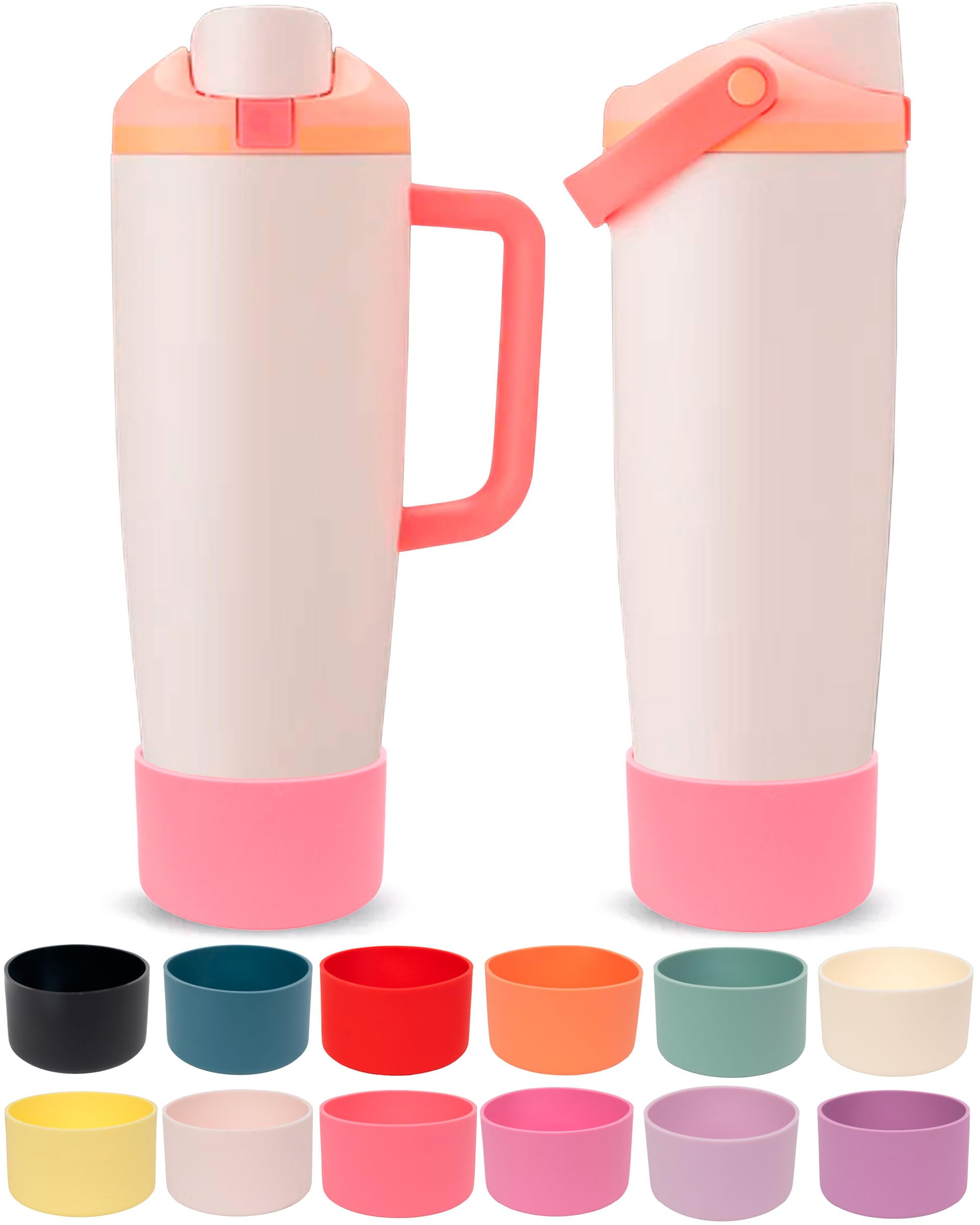 Photo 1 of Kaitiaki Silicone Boot for Owala 30oz & 40oz FreeSip Sway Bottles & Tumblers - Non-Slip, Scratch-Resistant, Stability Enhancer, Available in 12 Colors (Vintage Rose)