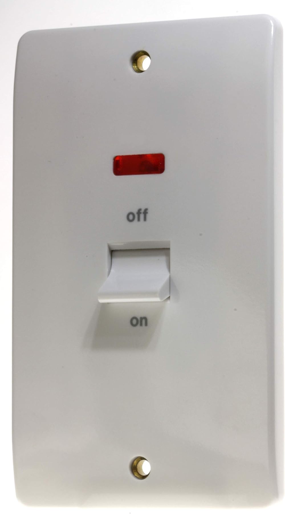 MK K5215WHI 45A 2-Gang Double Pole Switch Neon