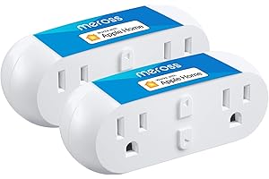 Meross WiFi Dual Smart Plug, 15A 2-in-1 Smart Outlet, Support Apple HomeKit, Siri, Alexa, Echo, Google Home and SmartThings, Voice & Remote Control, Timer, No Hub Required, 2.4G Only, 2 Pack