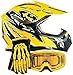 Typhoon Youth Kids Offroad Gear Combo Helmet Gloves Goggles DOT Motocross ATV Dirt Bike MX Motorcycle Yellow, Medium