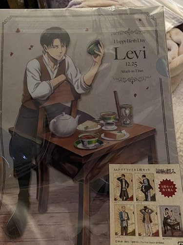 Amazon 進撃の巨人 リヴァイ クリアファイル5枚セット バースデー エルヴィン エレン ハンジ 東京駅 アニメ 萌えグッズ 通販