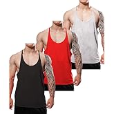 Men's Stringer Bodybuilding Workout Gym Tank Tops Training Y Back Cotton | String Sleeveless Shirts Lightweight Soft Cotton Blend Casual Athletic Fit for Running Sports