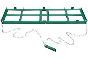 8 ft Drag Harrow Driveway Grader, Heavy Duty Driveway Drag with 6 ft Chain, Tow Behind Landscape Rake for ATV, UTV, Tractor, 
