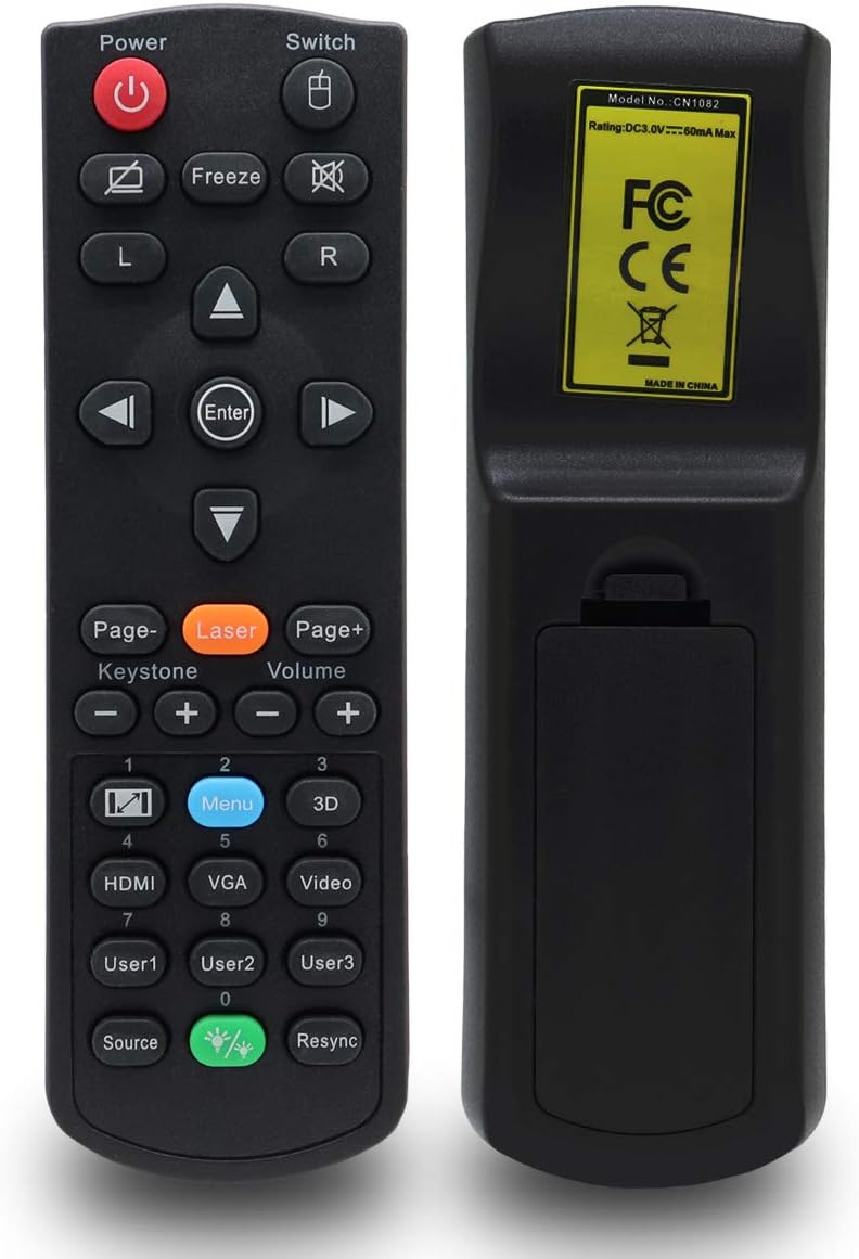 AuKing Projector Remote Control for Optoma EH319UST EH320UST EH330UST EH341 EH415e W415e EH415ST EH416 EH490 EH504 EH512 W319UST W320UST W330UST W412 W416 W512 WU416 X416 W316ST X316ST W351 X351
