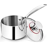 P&P CHEF 3 Quarts Tri-Ply Stockpot and Saucepan, Stainless Steel Sauce Pan with Lid, Cooking Induction Pot, Kitchen Cookware for All Stoves, Non-Toxic, Durable & Dishwasher Safe, 1 Piece