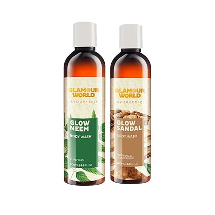 Glamour World Ayurvedic Glow Neem & Glow Sandal Body Wash Combo