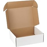 12"x9"x4" Shipping Boxes Set of 5, White Corrugated Cardboard Box Literature Mailer