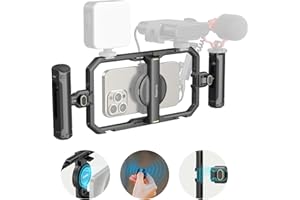 SmallRig Universal Quick Release Phone Cage Kit Basic, Aluminum Smartphone Video Rig Kit with Wireless Control Dual Handles a