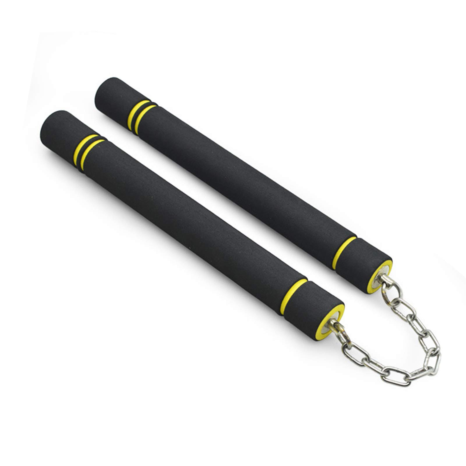 Elinala Foam Nunchucks, Training Nunchucks, Martial Arts Training Stainless Steel Nunchaku with Sponge Protective Cover Suitable for Adults and Children (Black)
