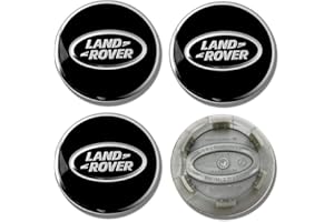 JITUIHOM Smooth Wheel Center Caps for Land Rover LR2 LR3 LR4 Range Rover Defender Discovery, 4 Piece Black ABS Car Wheel Center Hubcaps Cover Replacement (63 mm/2.48'')
