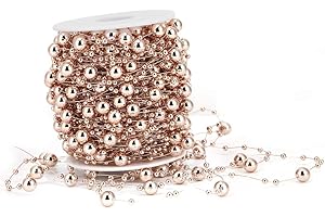 98.4 Feet Imitation Pearl String Beads Chain, ABS Faux Pearl Beads Roll Strand Decoration Ornament, Party Garland Wedding DIY