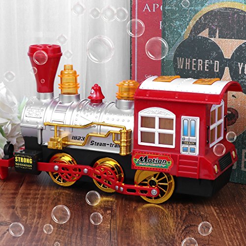 Shoresu Bubble Train, Bubble Blowing Toy Train Battery Powered Locomotive Engine with Light and Music - Thumbnail 7