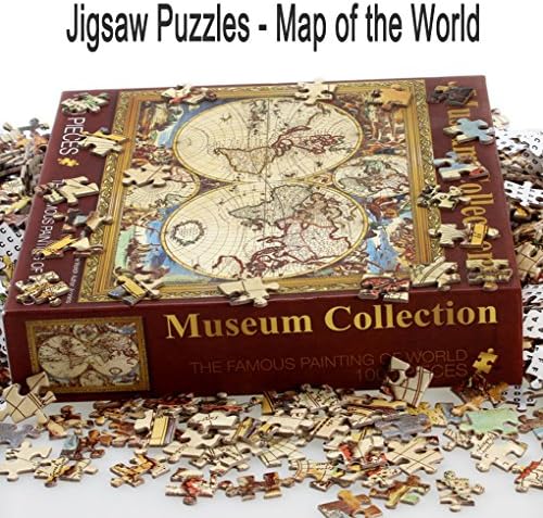 1000 PCS World Map Jigsaw Puzzles Intellectual Game For Adults and Kids Reduced Pressure Toy (A1 World Map)