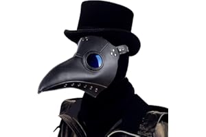 Raxwalker Halloween Plague Doctor Mask Steampunk Cosplay Costume Bird Beak Mask Long Beak Raven Masks Prop for Men and Boys