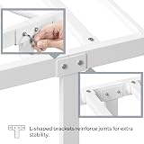 Yaheetech 4ft6 Double Bed Frame with Cloud Headboard White 12 Slats 363kg view 5