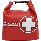 MDSTOP 152pcs Waterproof First Aid Kit, Lightweight Small Boat Dry Bag, FAK Medical Kit Emergency Survival Kit for Boating, Camping, Backpacking, Hiking, Fishing, Travel, Kayaking, Floating, Red (Red)