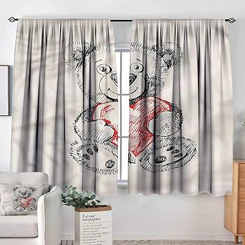 Amazon Com Sanring Kids Curtain Rods Teddy Bear Holding A Heart