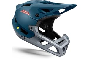 OutdoorMaster MIPS Full Face Mountain Bike Helmet for Men & Women - Two Removable Chin Pad, Ventilation Lightweight - Racing Downhill DH BMX MTB Helmet